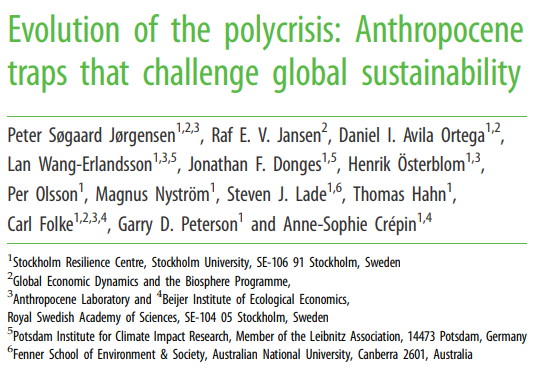 Evolution of the polycrisis. Anthropocene traps that challenge global sustainability